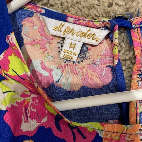 All for Color medium Floral Blue Dress - Picture 2 of 6